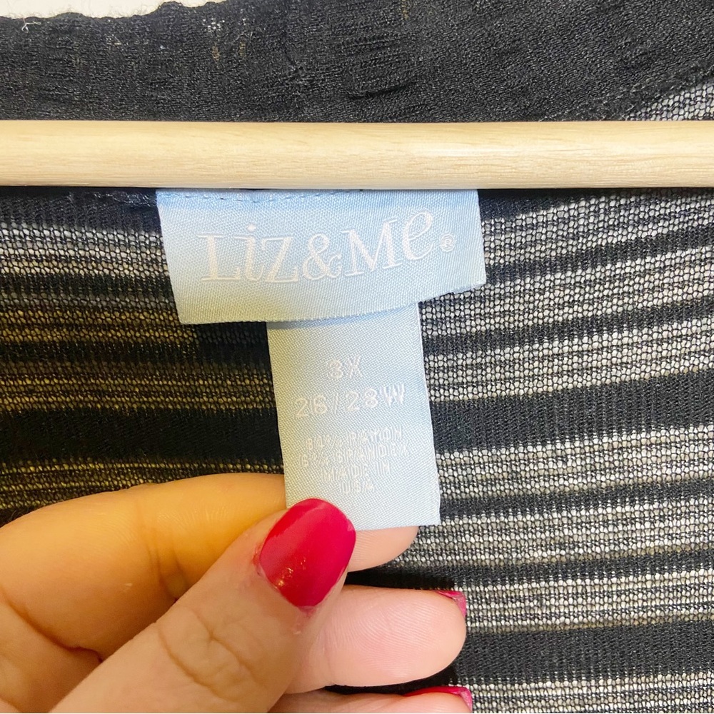 Liz & Me Black Short Sleeve Kimono Cardigan - Picture 5 of 6